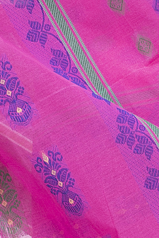 Pink Pure Cotton Ghusoon Tant Saree (947)